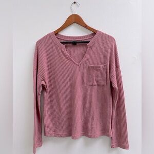 Pink Waffle Knit Top